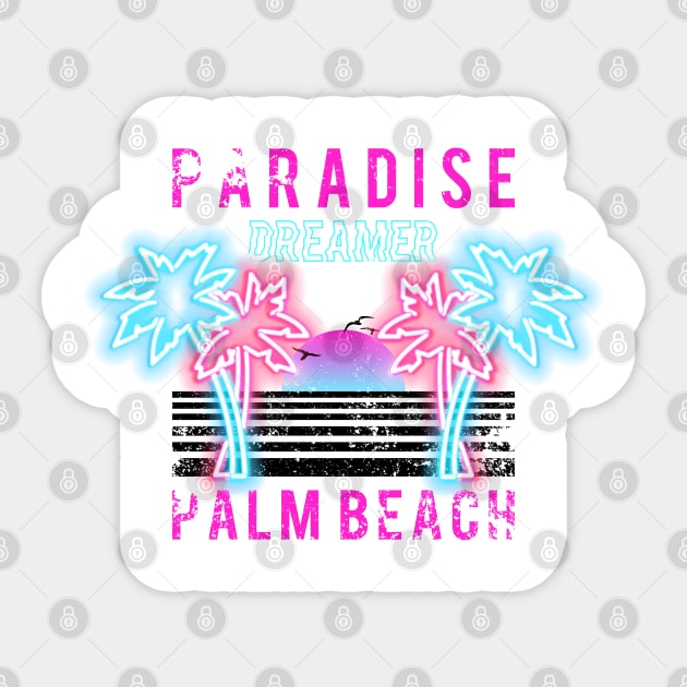 Paradise Dreamer Palm Beach Sticker by NJORDUR